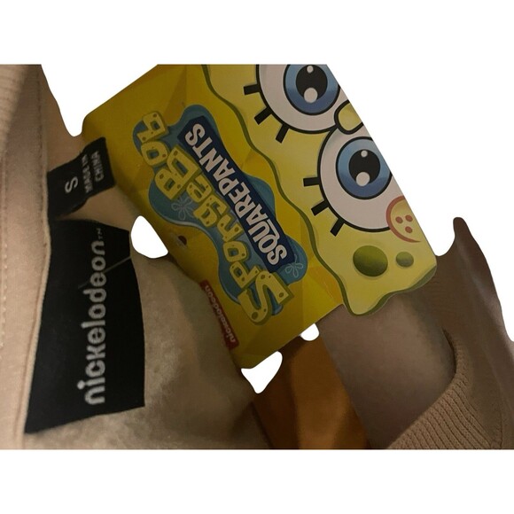 SPONGEBOB SQUAREPANTS SWEATSHIRTMEN SMALL BEIGE New With Tags - Picture 11 of 16
